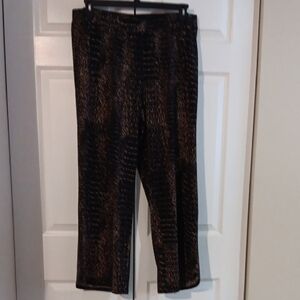 Black &Tan Patterned Wide Leg Pants